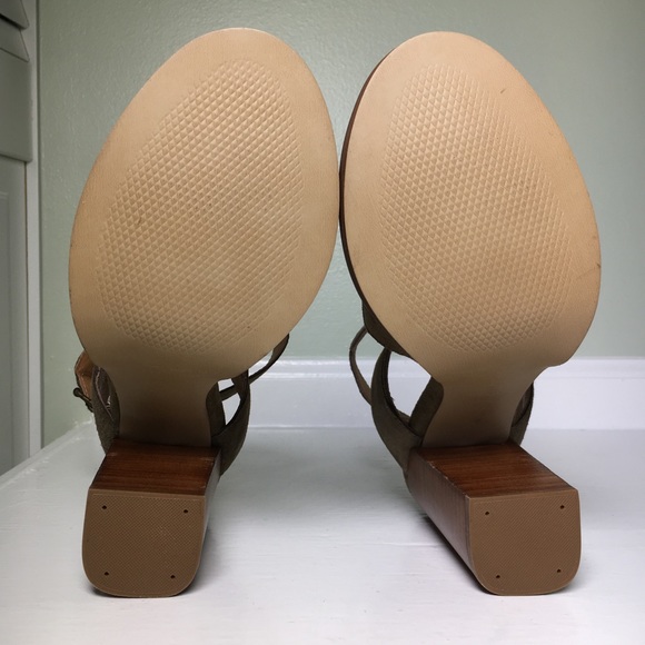 Firth Suede Ankle Strap Stacked Heels - Picture 7 of 7